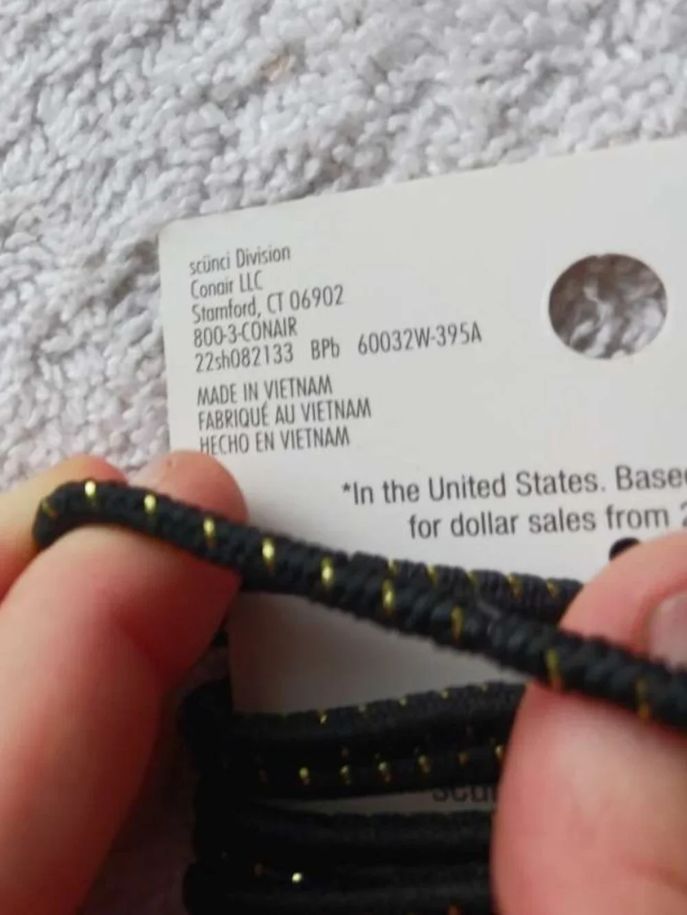 18 Scunci Tayshia Black Gold Tinsel Woven No Metal Elastic Ponytailer Hair Bands